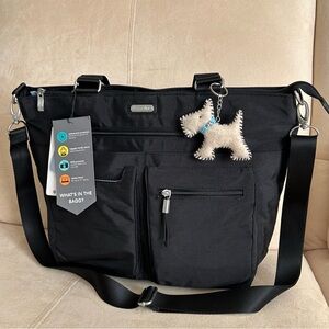 Baggallini Large Tote, Shoulder Bag with Trolley Strap | Work, Travel, Carry on